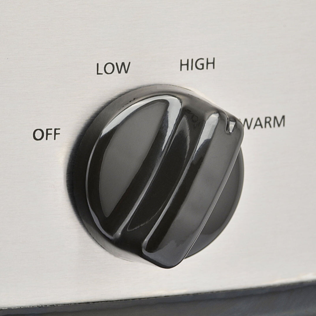 Mainstays 6 Quart Oval Slow Cooker, Stainless Steel Finish, Glass Lid