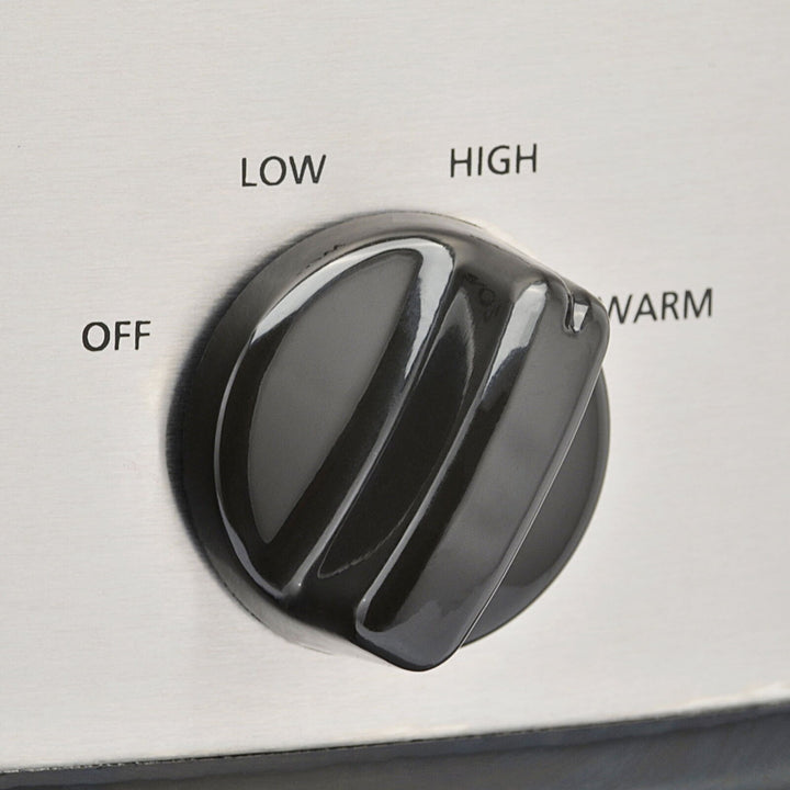 Mainstays 6 Quart Oval Slow Cooker, Stainless Steel Finish, Glass Lid