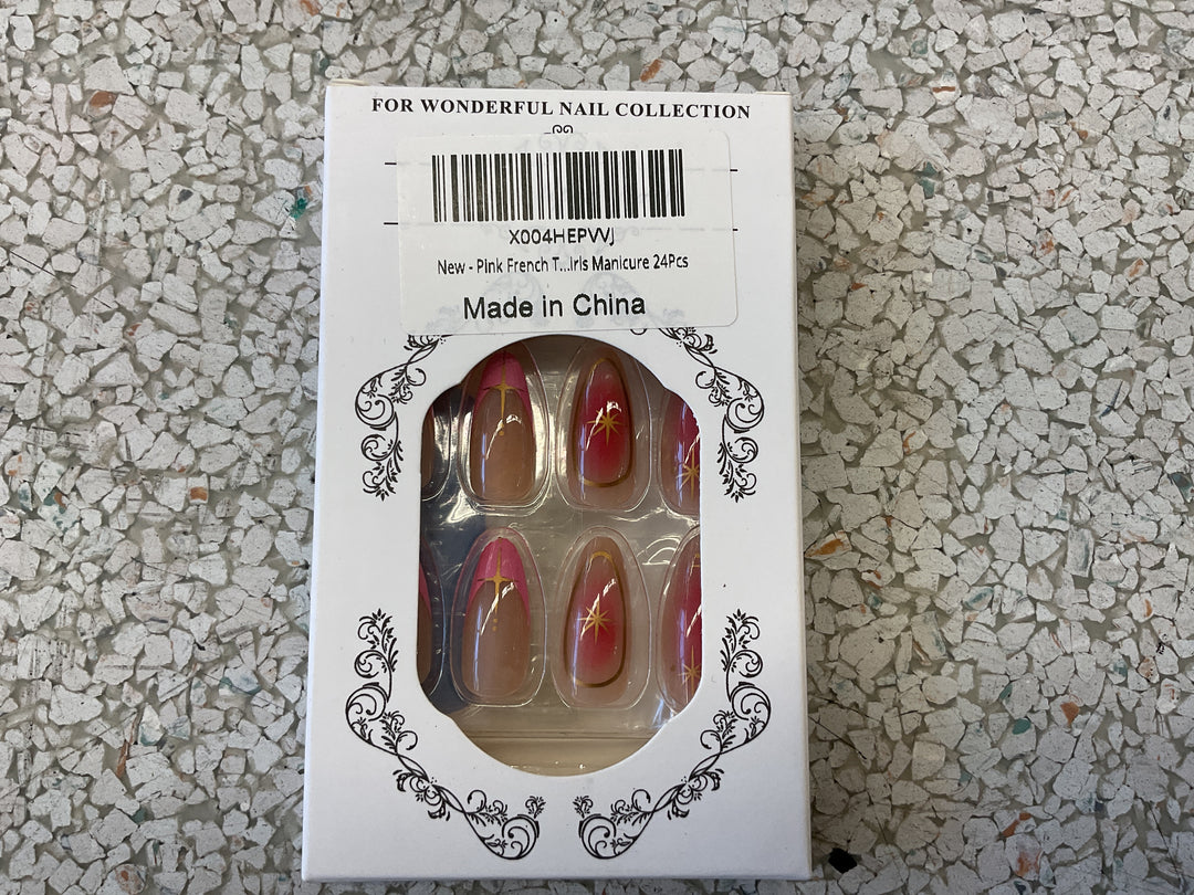 Press On Nails Medium Almond Shape 24PCS Reusable Fake Nails