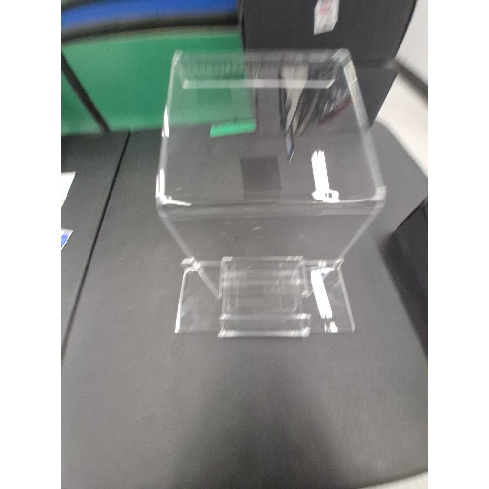 Unbranded Acrylic Donation Box - Clear, Display Stand