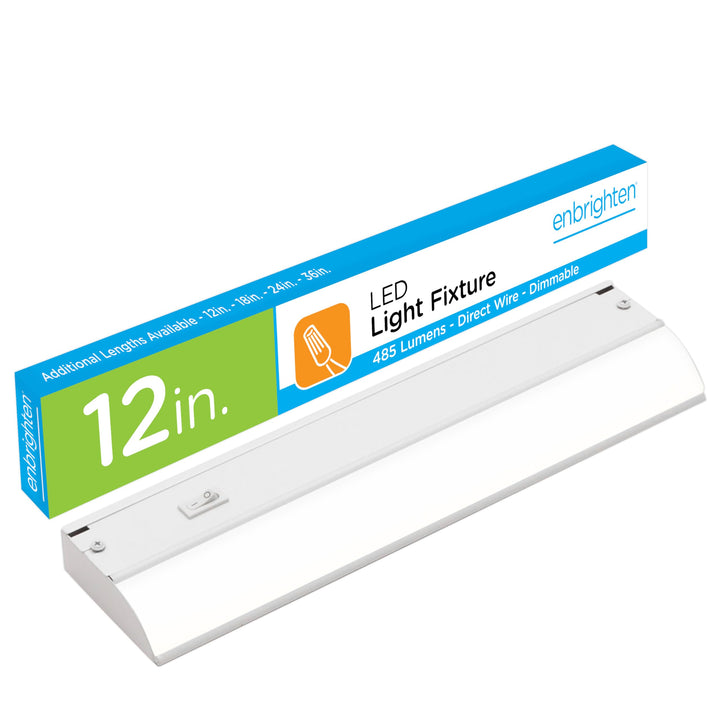 Enbrighten 12 inch Hardwired Under Cabinet Lights, Soft Warm White Light, (300K) Under Cabinet Lighting, Dimmable Under Counter Lights for Kitchen, 38977-T1