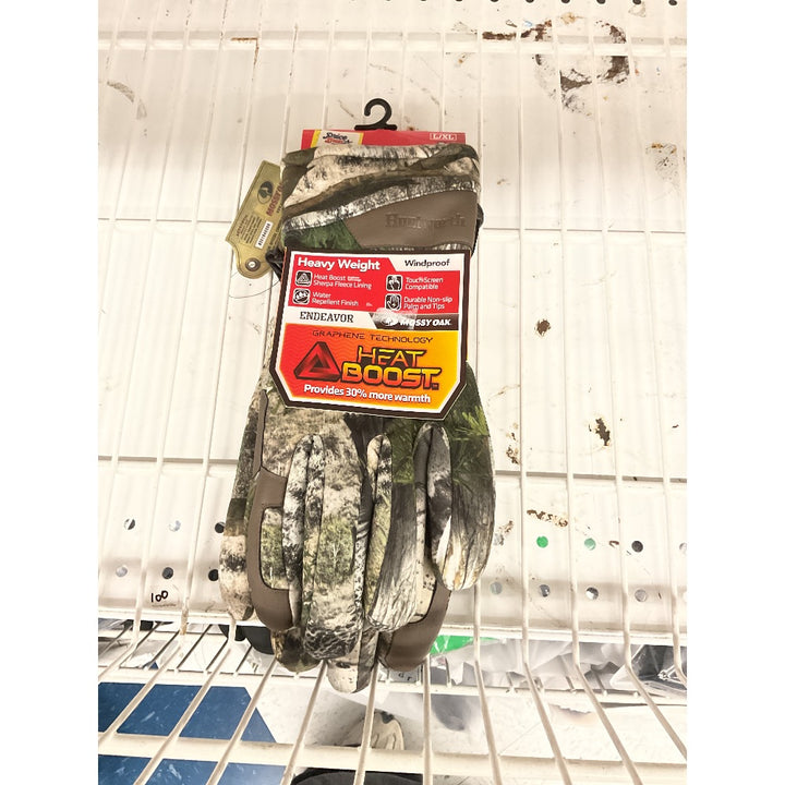 Endeavor Heavy Weight Windproof Gloves - Touchscreen Compatible, Heat Boost, Mossy Oak, Large