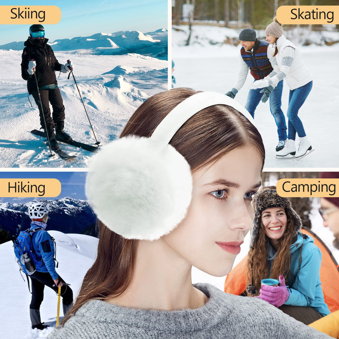 FSTEOE Winter Ear Muffs Women Warm Earmuff Girls Ear Warmers Soft Plush Outdoor Adjustable Ear Cover (Grey) Retail $18.00