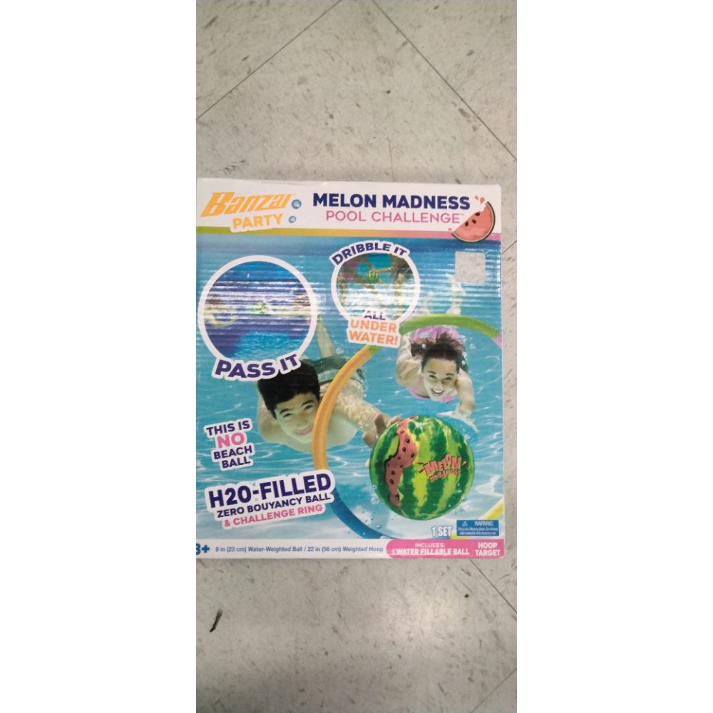 Banzai Melon Madness Inflatable Water-Filled Pool Game Ball  Ages 8 & up  Unisex