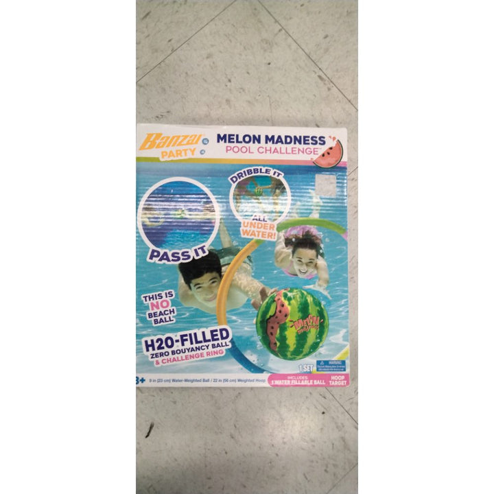 Banzai Melon Madness Inflatable Water-Filled Pool Game Ball  Ages 8 & up  Unisex