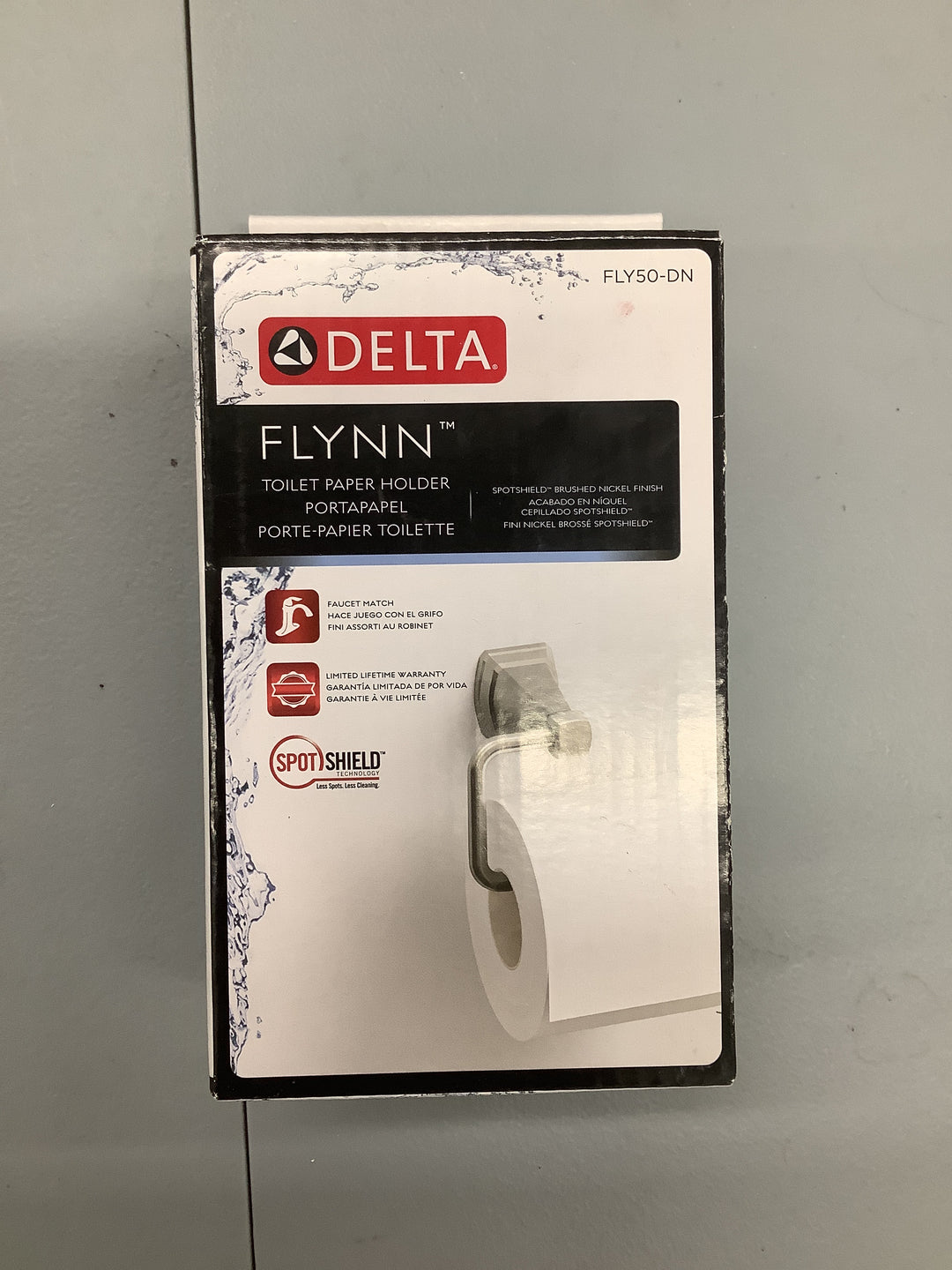 Flynn Brushed Nickel Wall Mount Single Post Toilet Paper Holder