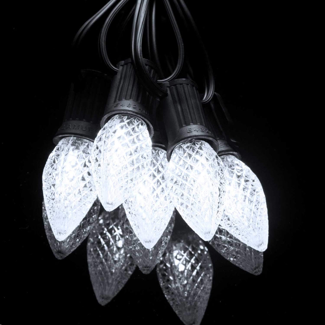 50 Pack C7 Led Replacement Christmas Light Bulb, C7 Shatterproof Led Bulbs for Christmas String Lights, E12 Candelabra Base, Commercial Grade Dimmable Holiday Bulbs, Cool White