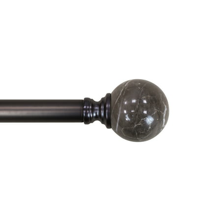 Better Homes & Gardens 1  Oil-Rubbed Bronze Brown Marble Single Curtain Rod 42-120