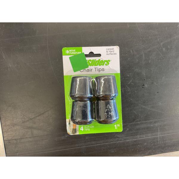 Sliders Chair Tips - Slip-On, 4 Tips, 1"