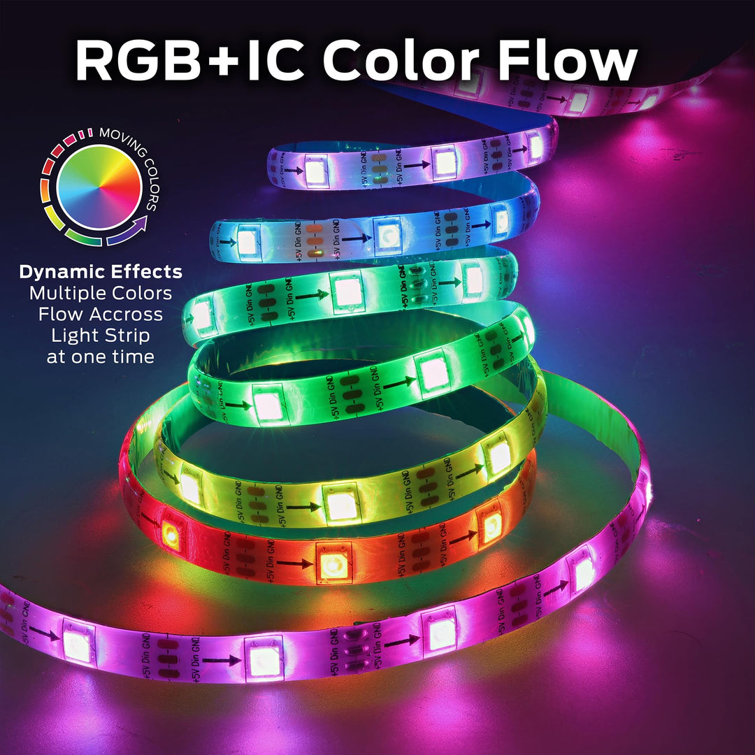 Monster Smart RGB+IC LED Strip Lights 100ft â€“ Sound Reactive Strip Lights for Bedroom, App & Voice Control, RGB Light Strip for Room, Alexa Google Home, Razer Chroma Sync - 540 RGB+IC LED Lights