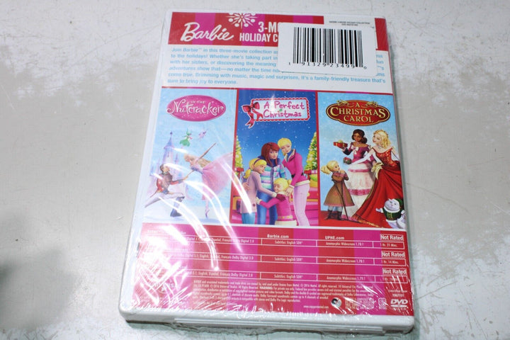 BARBIE 3 MOVIE HOLIDAY COLLECTION New DVD Perfect Christmas + Carol + Nutcracker