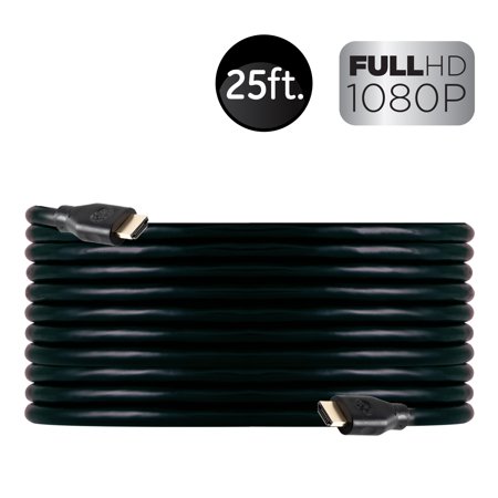 GE 25ft 4K HDMI 2.0 Cable with Ethernet  Gold-Plated Connectors  Black  48723