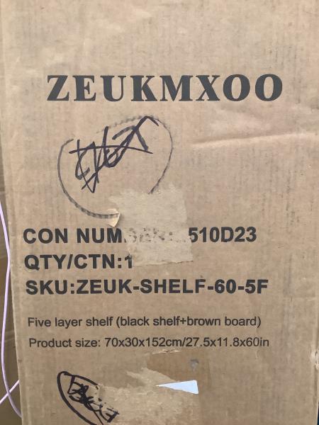 ZEUK Five Layer Shelf - 60-5F, Black Shelf + Brown Board Retail $89.99