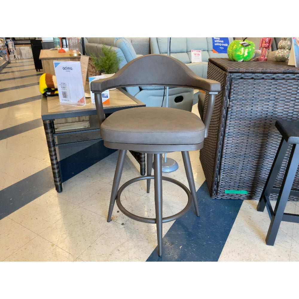 Unknown Brand Swivel Barstool - Padded Seat, Armrests, Bronze Finish