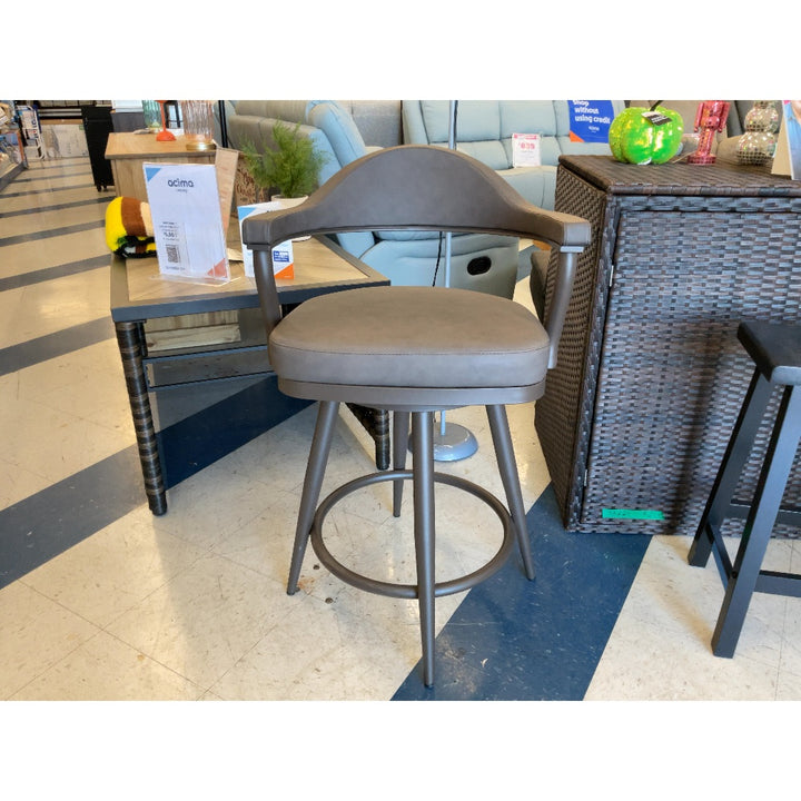 Unknown Brand Swivel Barstool - Padded Seat, Armrests, Bronze Finish