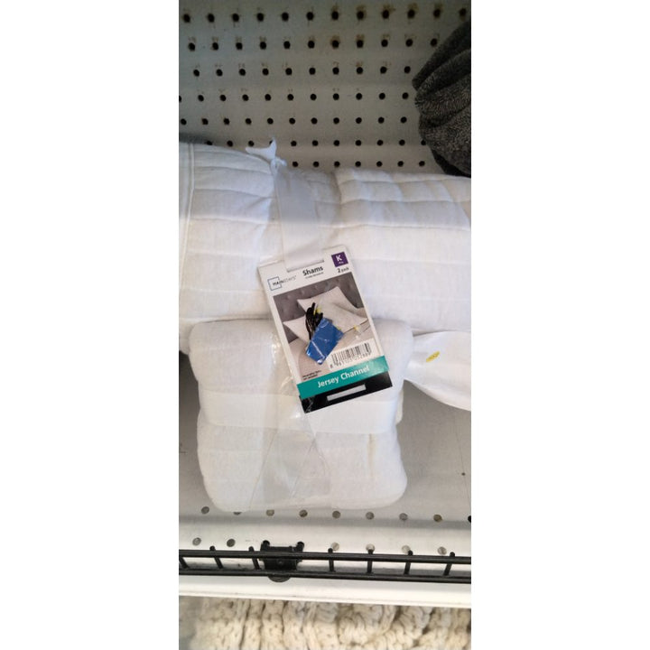 Mainstays Extra Soft Adult Jersey Shams  White  King  2 Piece