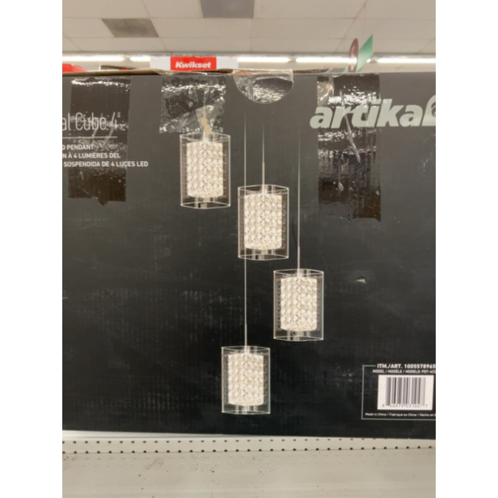 Artika Bubble Cube Pendant Light, 4, Chrome