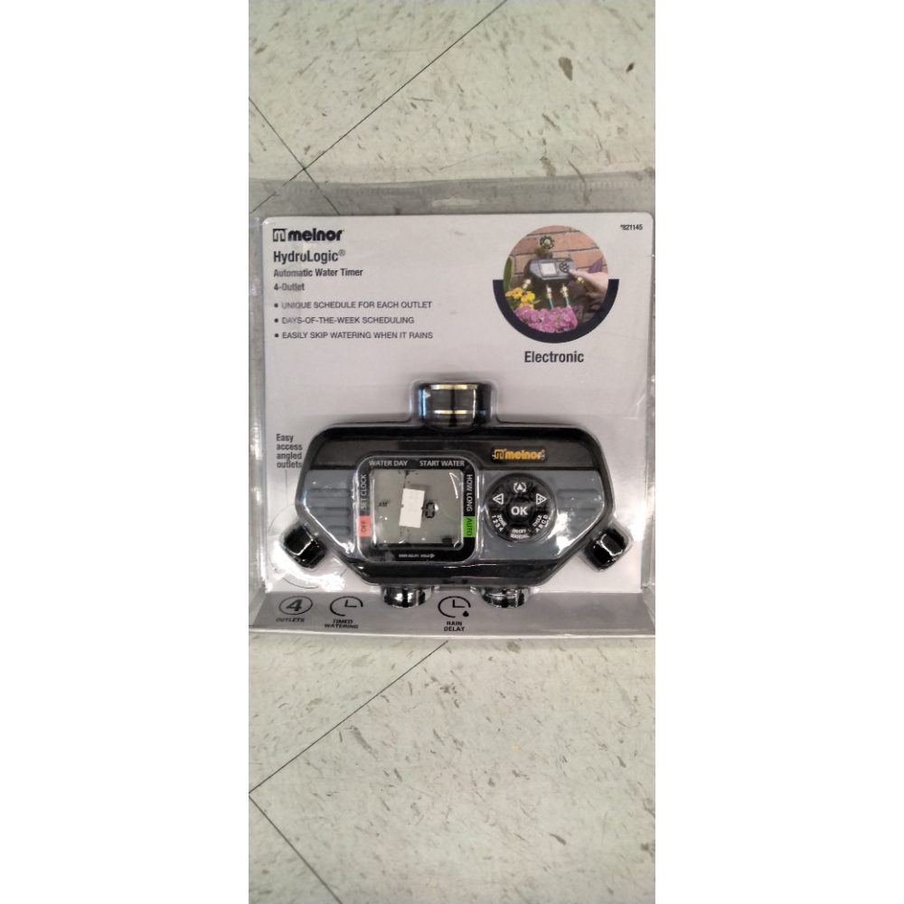 Melnor 73280 Digital Water Electronic Hose Timer, 4 Zone, Black/Gray
