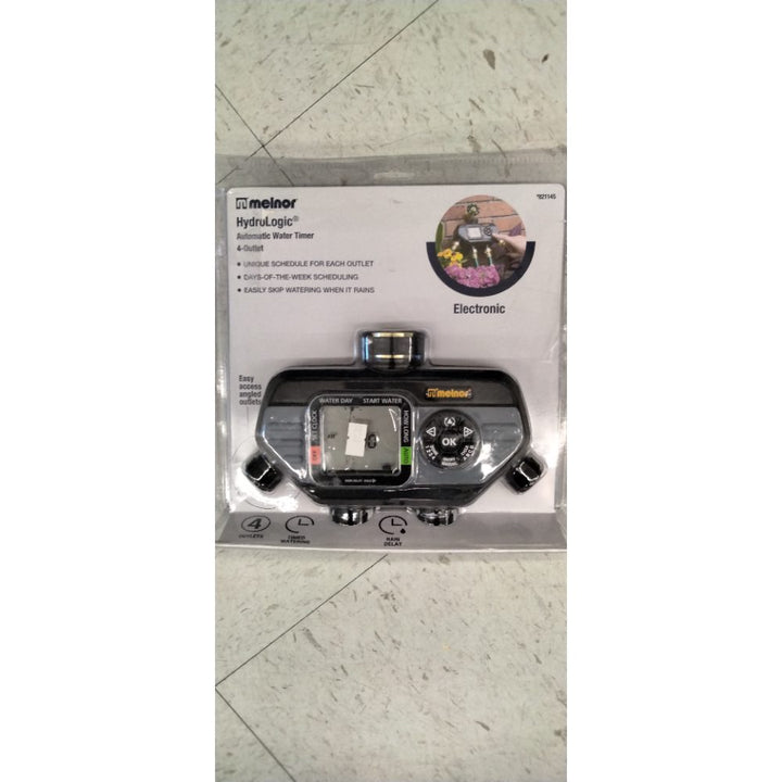 Melnor 73280 Digital Water Electronic Hose Timer, 4 Zone, Black/Gray