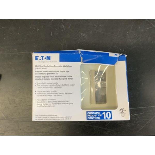 EATON - Mid-Size Single Gang Decorator Wallplates - Unbreakable Polycarbonate, Time-Saving Screw Catch Feature - 10 Pack Retail $15.00