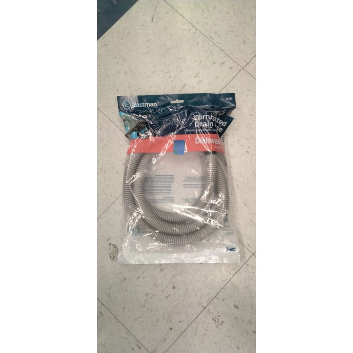 6' Dishwasher Corrugated Discharge Hose -- Universal fit 5/8" or 7/8" drain outlet -- 89 degree rubber elbow end, 72" length