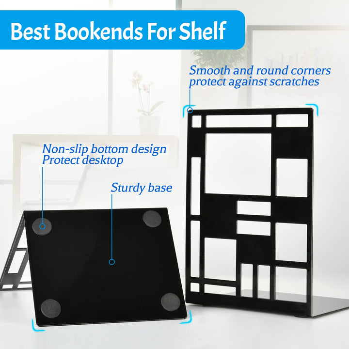 Bookends,Book Ends for Heavy Books,Book Holder,Metal BookEnd