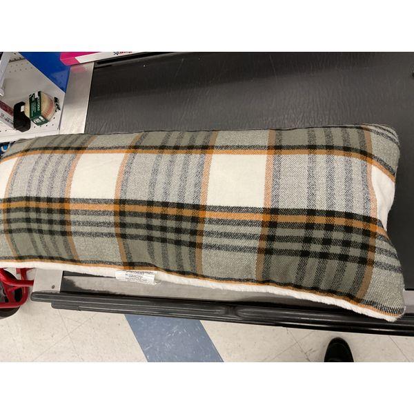 Plaid Bolster Pillow - Plush Sherpa Trim, Decorative Accent Retail $30.00