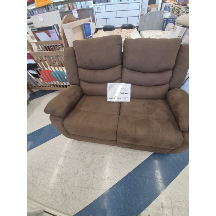 Loveseat Recliner, Brown Suede-like Fabric, Comfort Seating, Home Furniture