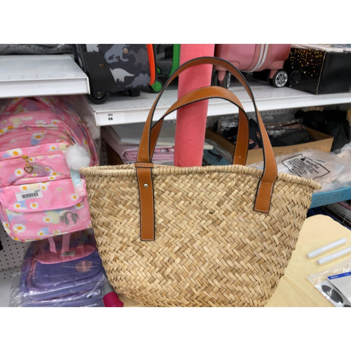 Woven Tote Bag - Leather Accents, Everyday Carry