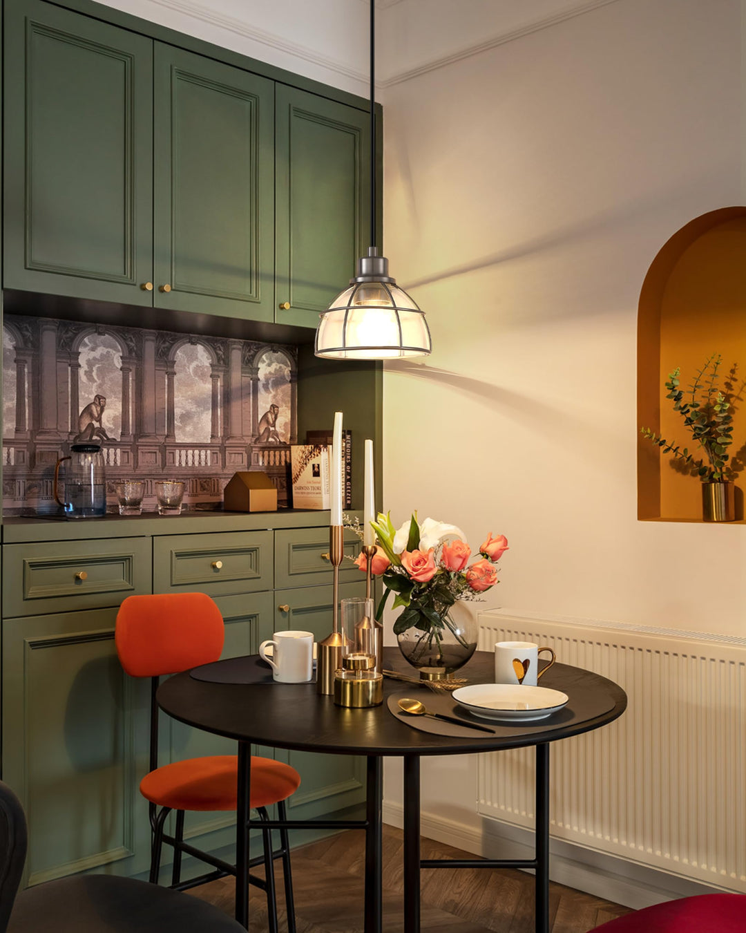 Industrial Hanging Drum Indoor Pendant Ceiling Light Kitchen Island Fixtures Brushed Nickel Finish,Metal Shade for Bar Dining Room Corridor Living Room (3 Pack, Frosted Glass)