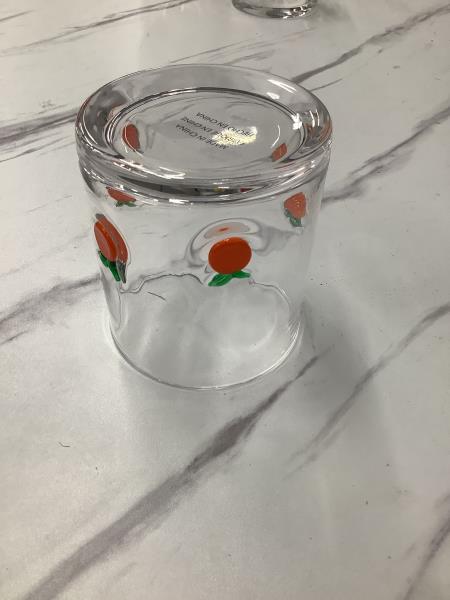 Fruit Tumbler Glass - Orange Design Retail $5.99