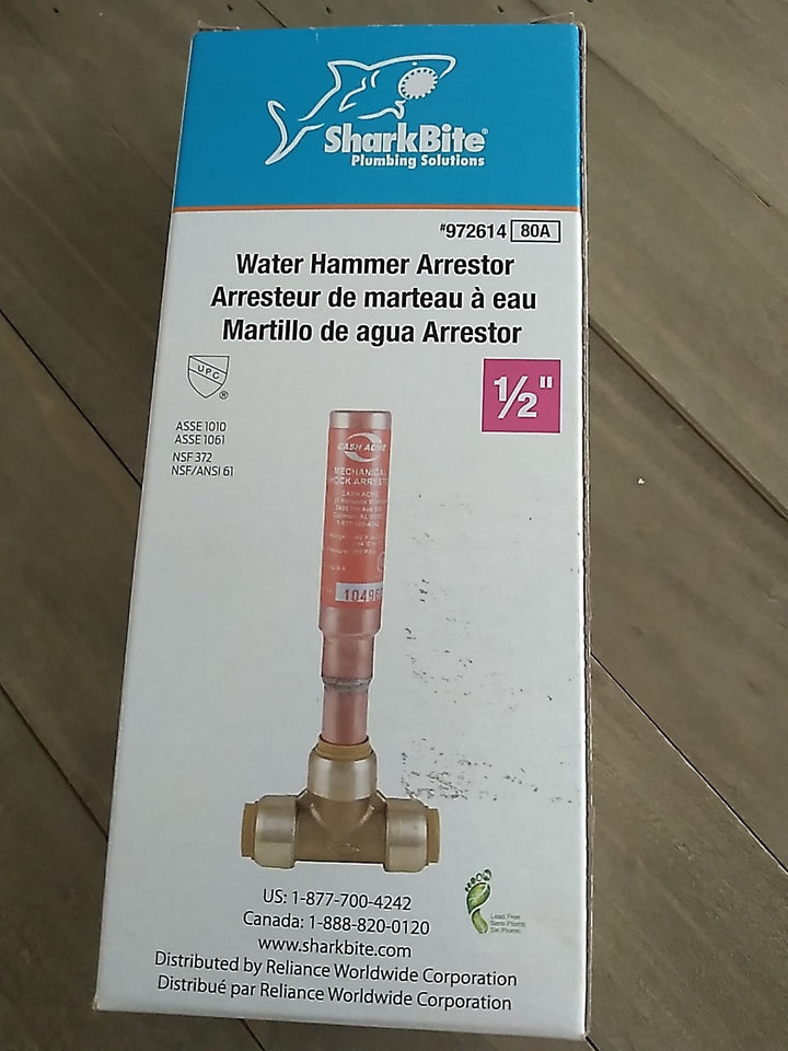 SharkBite Water Hammer Arrestor 1/2" Part 22630LFZ  Copper and Brass New /Opened