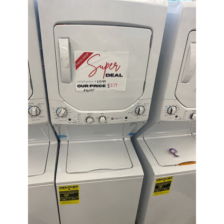 GE Stacked Washer Dryer, Super Deal, White