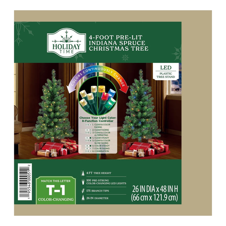 4' Pre-Lit Indiana Spruce Green Artificial Christmas Tree with Color-Changing Retail $25.00