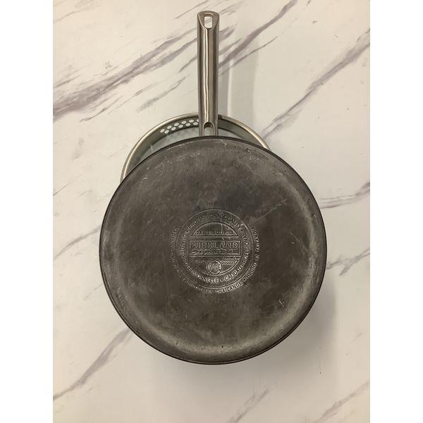 Kirkland Signature Saucepan - Non-stick, Tempered Glass Lid, Stainless Steel Handle, Dark Gray Retail $30.00