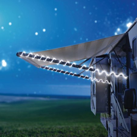 Auto Drive 16 Feet Cool White Flexible LED Clear Mini Rope Lights for All RV Models  1 Piece