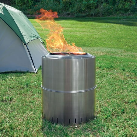 Ozark Trail 15  Collapsible Stainless Steel Smokeless Wood-Burning Camp Fire Pit with Carry Bag Retail $119.00