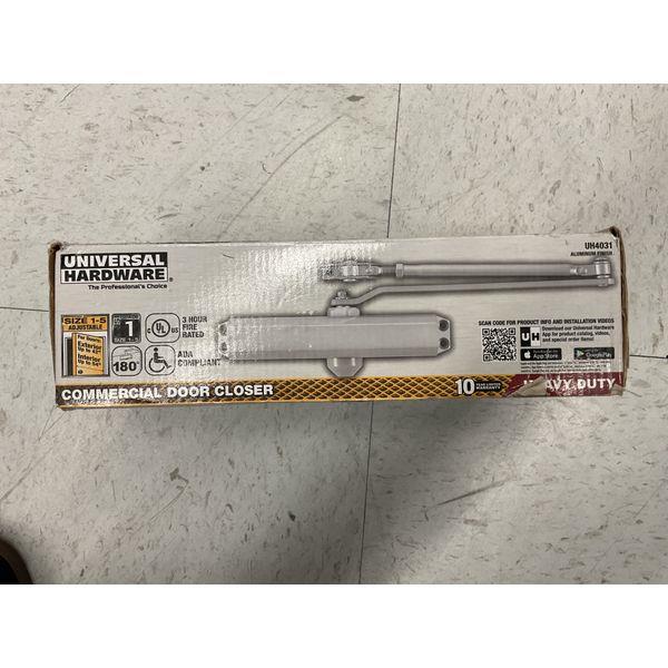 Universal Hardware UH4031, Commercial Door Closer, Adjustable Size 1-5, Heavy Duty, Aluminum Finish