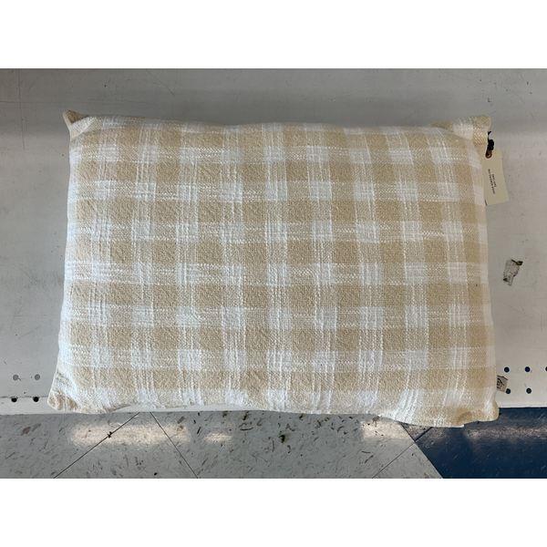 MADE FOR 500 Nichol Mill - Lumbar Pillow - Textured, Woven, Cream & White Retail $20.00