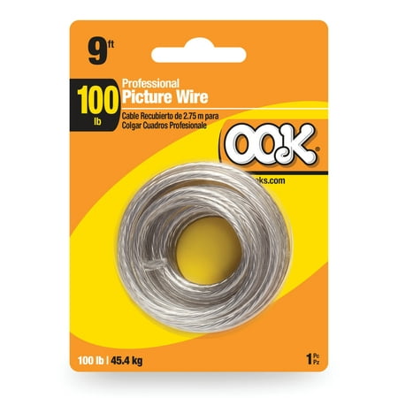 OOK 9 Foot Professional Hanging Wire  Steel with Plastic Coating  100 Pounds Retail $6.65