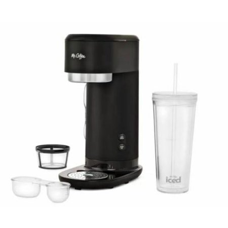 Mr. Coffee Single Serve Iced Coffee & Pod Free Hot Coffee Maker Tumbler & Filter