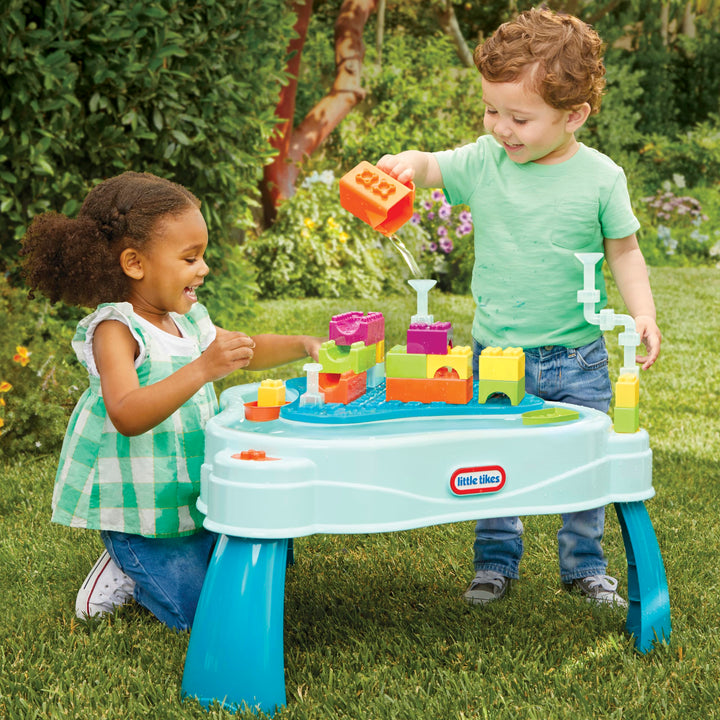 Little Tikes Build & Splash Water Table with 25 Piece Accessories - Wet/Dry Play, Indoor/Outdoor with Removeable Grow-with-Me Legs Retail $49.99
