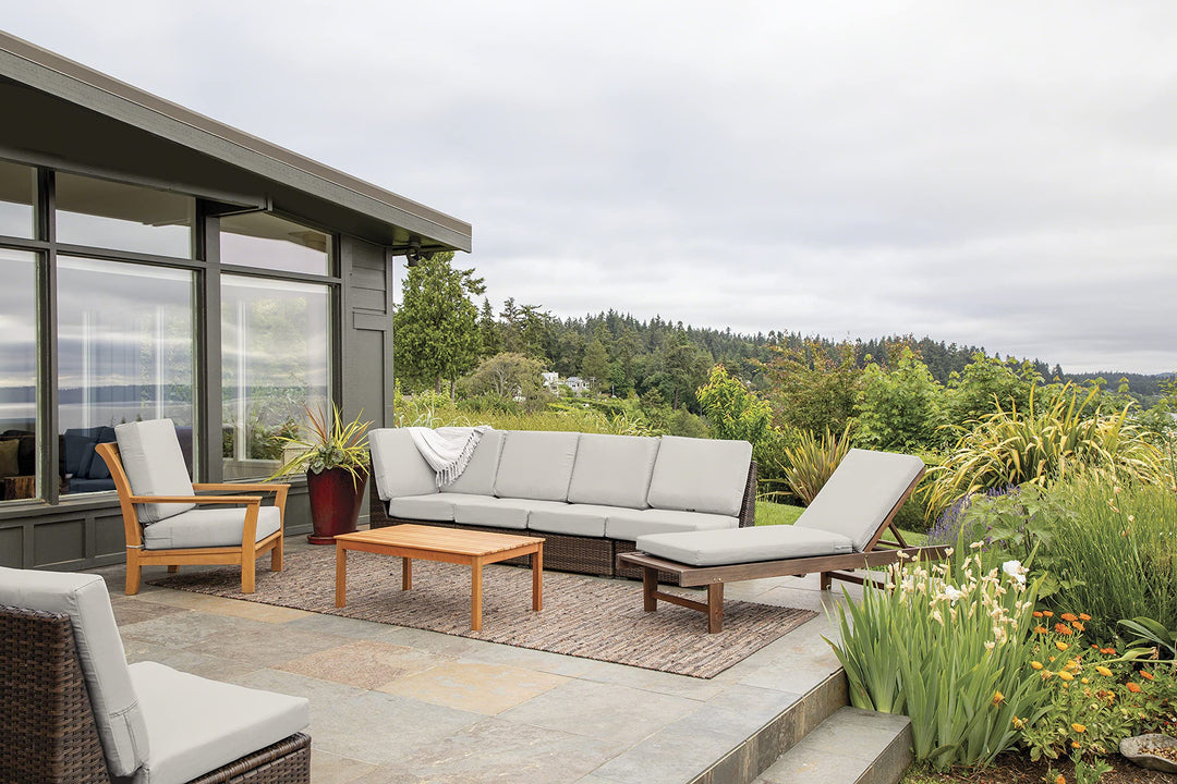 Classic Accessories Ravenna Water-Resistant Patio Lounge Chair/Loveseat Cushion Cover, 25 x 25 x 5 Inch, Mushroom, Patio Furniture Cushion Covers Retail $19.99