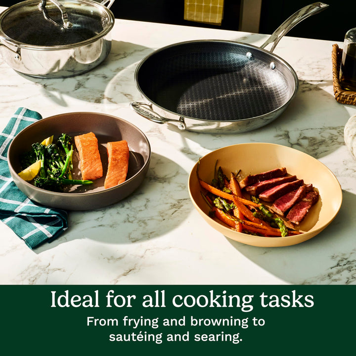 Cuisinart FusionPlus Hybrid Stainless Steel 10 Inch Skillet, PurelySear Hybrid Searing Surface, Oven Safe, Cool Grip Handle, Dishwasher Safe, Induction Compatible Retail $42.13
