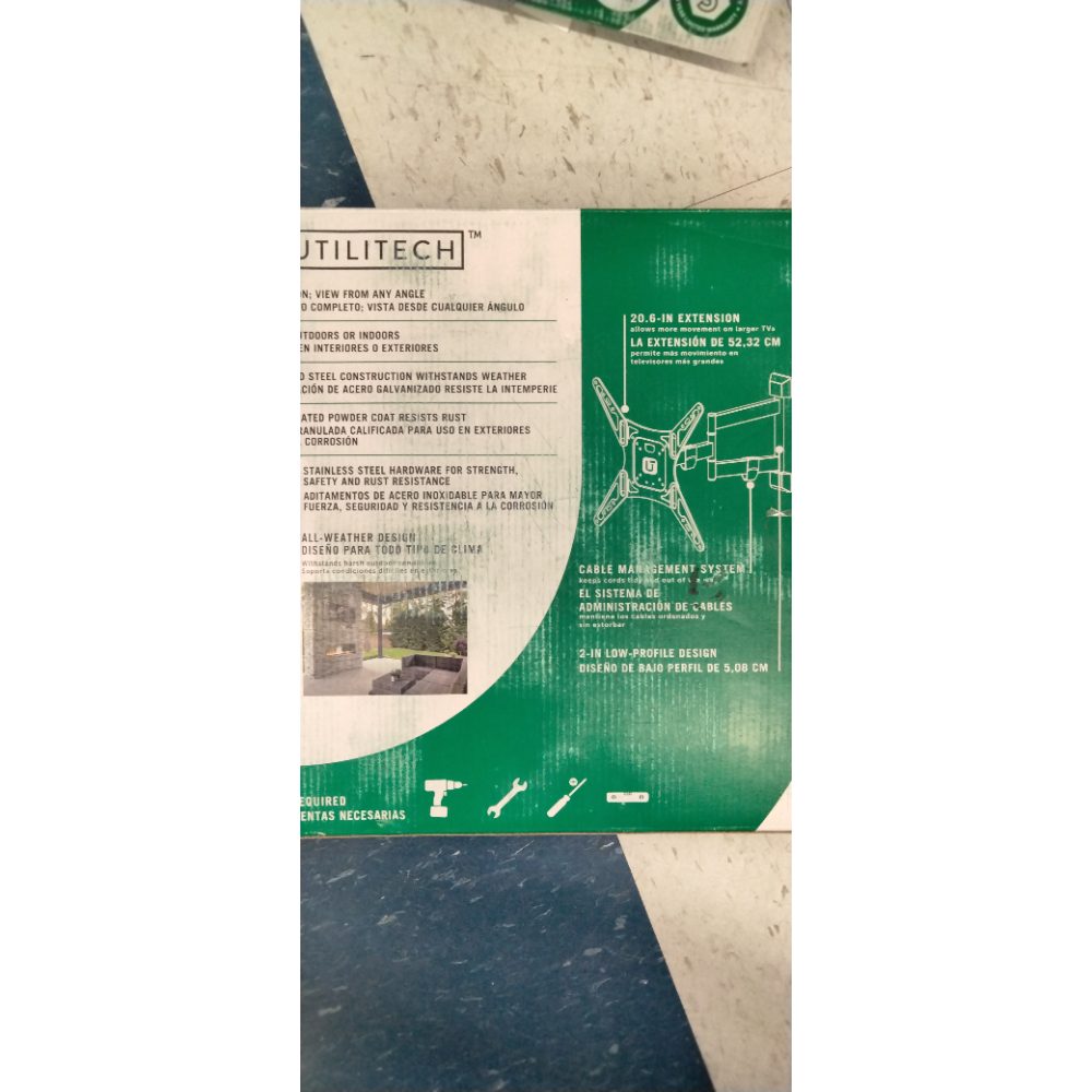 Utilitech TV Mount, Adjustable, 70 lb Max Weight