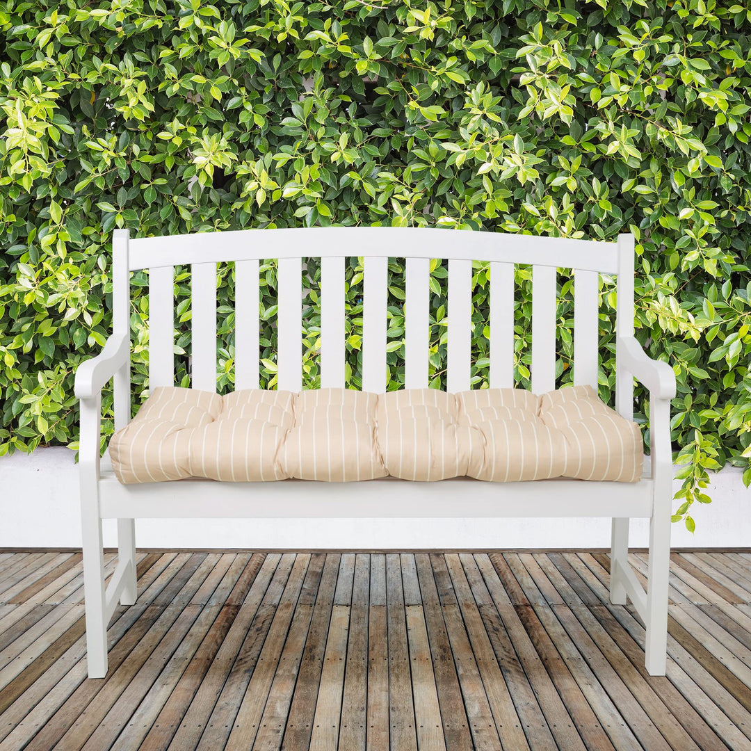 Classic Accessories Patio Bench Cushion, Soft Beige, Stripe, 42”W Retail $38.99