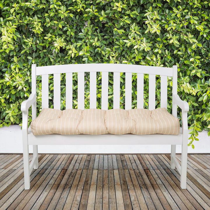 Classic Accessories Patio Bench Cushion, Soft Beige, Stripe, 42”W Retail $38.99