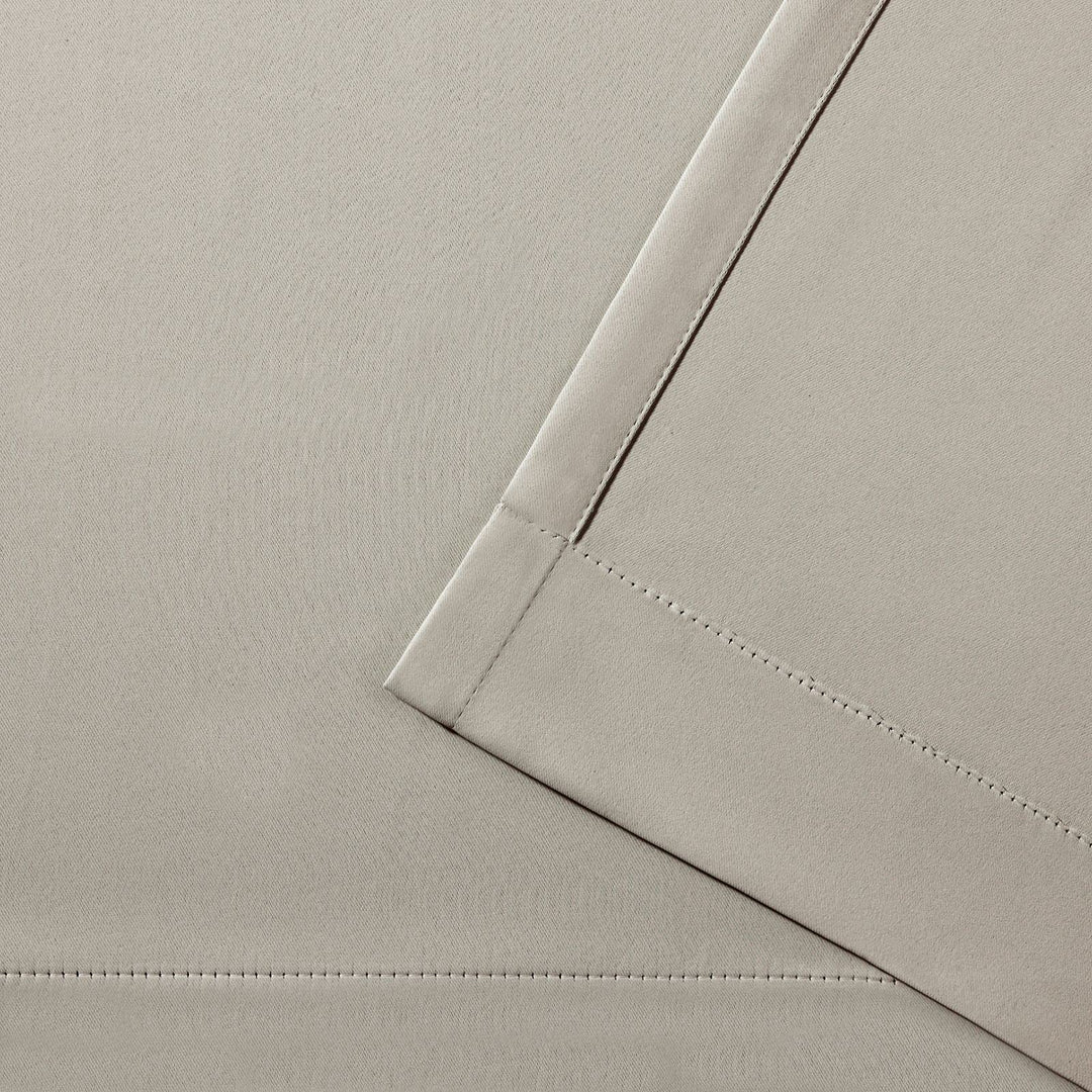 EXCLUSIVE HOME Sateen Twill Woven Room Darkening Blackout Grommet Top Curtain Panel Pair, 52"x96", Linen Retail $20.98