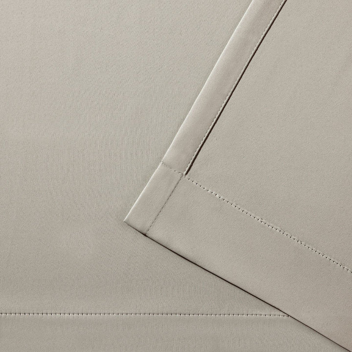 EXCLUSIVE HOME Sateen Twill Woven Room Darkening Blackout Grommet Top Curtain Panel Pair, 52"x96", Linen Retail $20.98