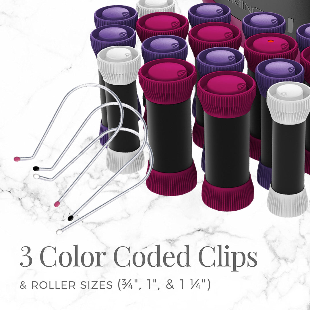 Remington Ionic Conditioning Hair Setter, 20 Velvet Hair Rollers, 6 Large (1¼”), 10 Medium (1"), 4 Small (¾”), Blowout Style Hair Curlers Retail $32.99